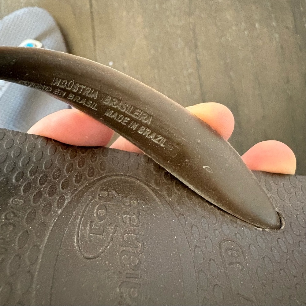 Havaianas Slim Crystal II Brown‎ Flip Flops my Sandals Evil Eye Size 6 - Picture 9 of 10